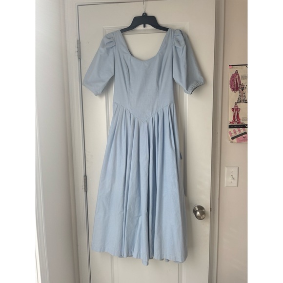Laura Ashley Dresses & Skirts - Vintage 80's Laura Ashely Midi Dress Pastel Blue Size Small 6-8